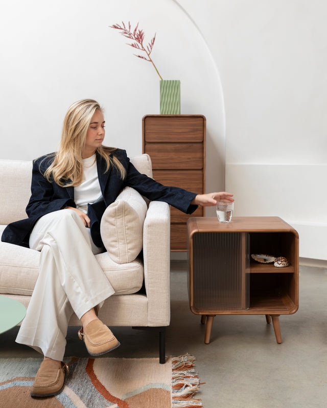 Zuiver-Rise邊桌/床頭櫃 - 核桃木色