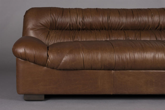 Dutchbone-Douglas Wax Leather Chocolate 三人沙發