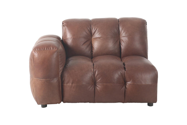 Dutchbone-Hackman With Arm Left Leather Chocolate 模組沙發 -咖啡色
