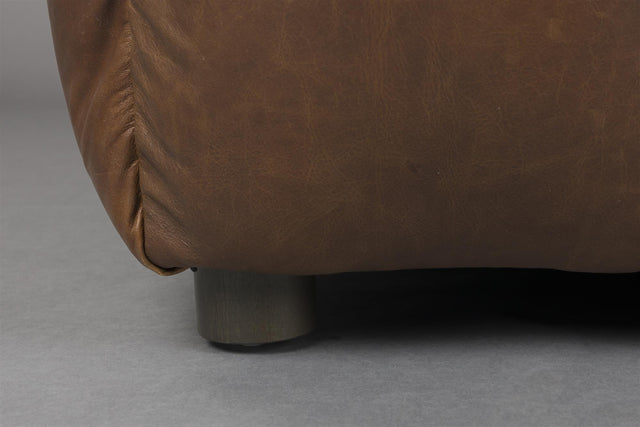 Dutchbone-Hackman Leather Chocolate 腳凳