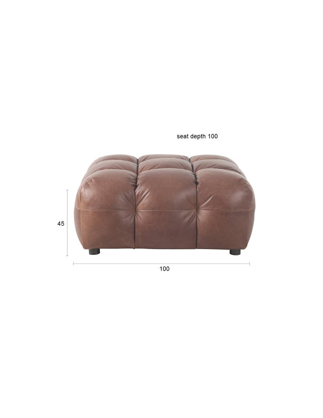 Dutchbone-Hackman Leather Chocolate 腳凳