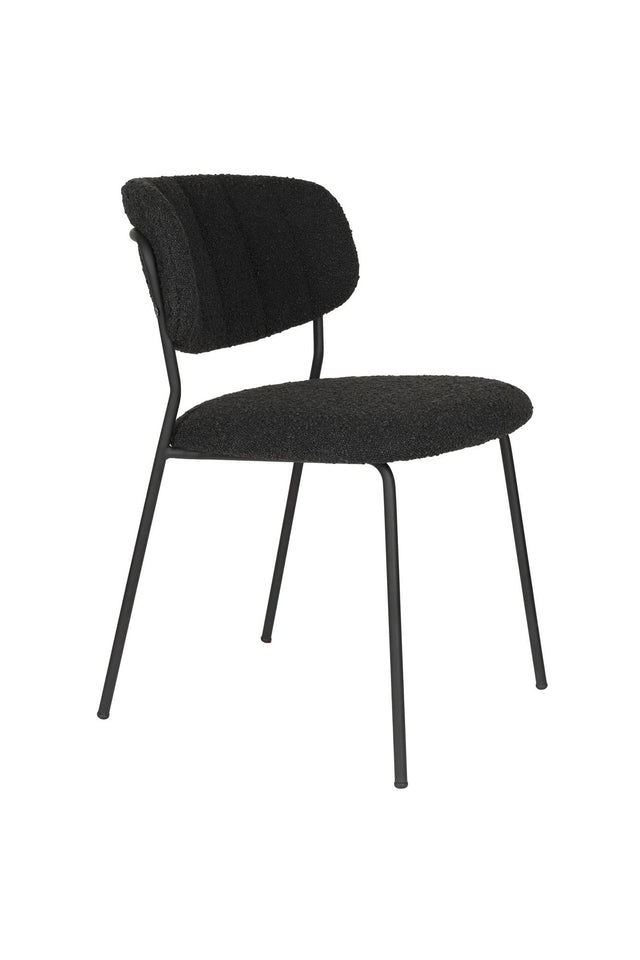 Zuiver-Jolien Black/Black Bouclé 餐椅 -黑色