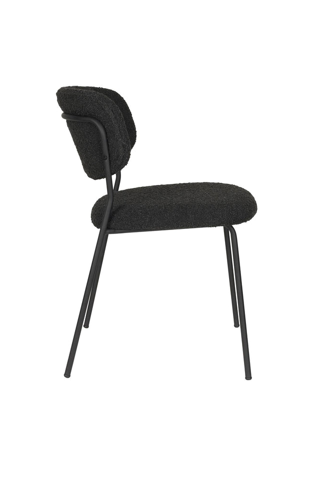 Zuiver-Jolien Black/Black Bouclé 餐椅 -黑色