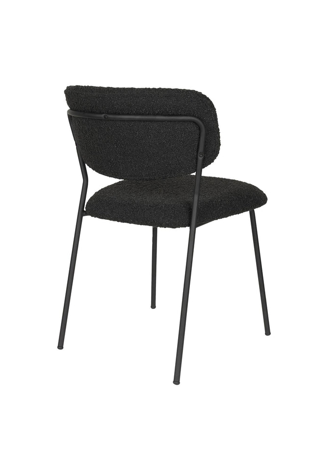 Zuiver-Jolien Black/Black Bouclé 餐椅 -黑色