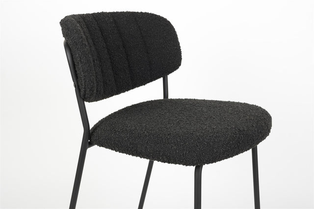 Zuiver-Jolien Black/Black Bouclé 吧台椅 -黑色