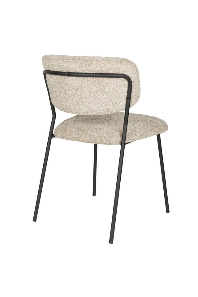 Zuiver-Jolien Black/Beige Bouclé 餐椅 -米色