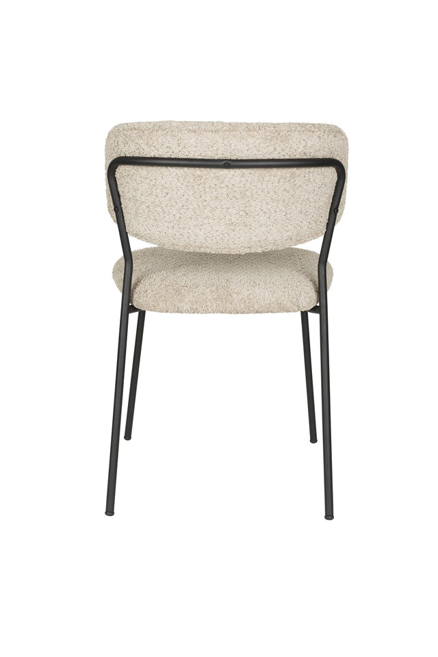 Zuiver-Jolien Black/Beige Bouclé 餐椅 -米色