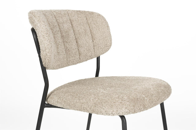 Zuiver-Jolien Black/Beige Bouclé 餐椅 -米色
