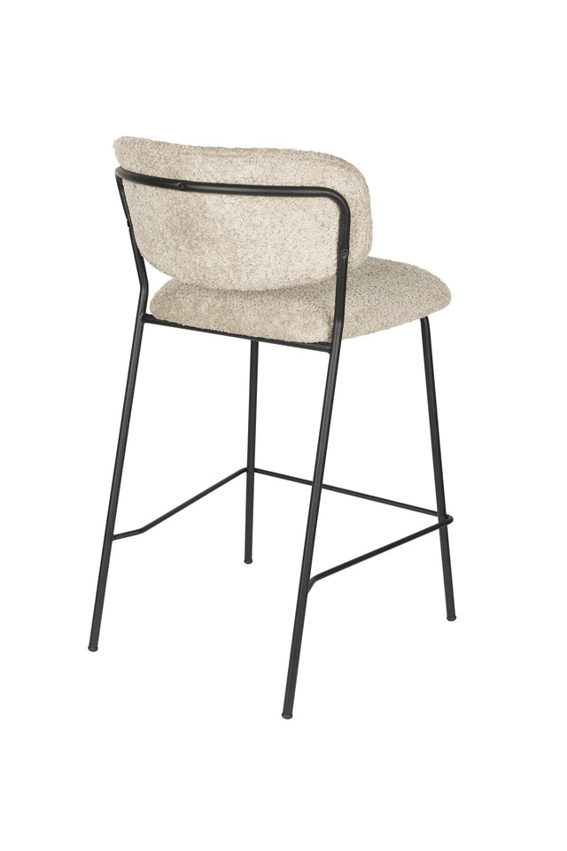 Zuiver-Jolien Black/Beige Bouclé 吧台椅 -黑色