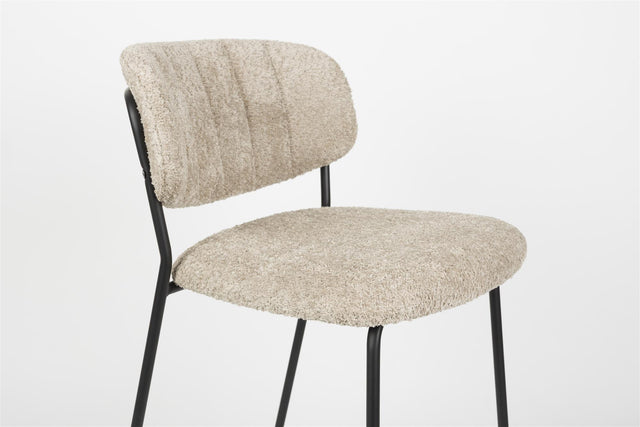 Zuiver-Jolien Black/Beige Bouclé 吧台椅 -黑色