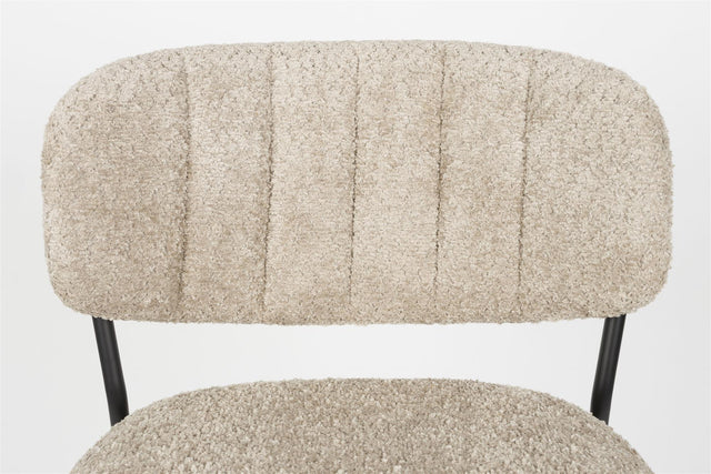 Zuiver-Jolien Black/Beige Bouclé 吧台椅 -黑色