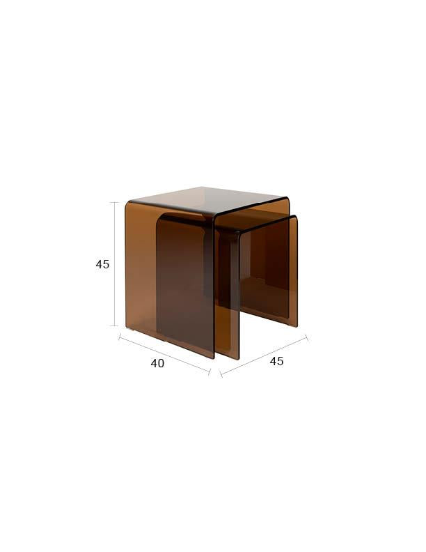 Dutchbone-Vetro邊桌二入組-咖啡色