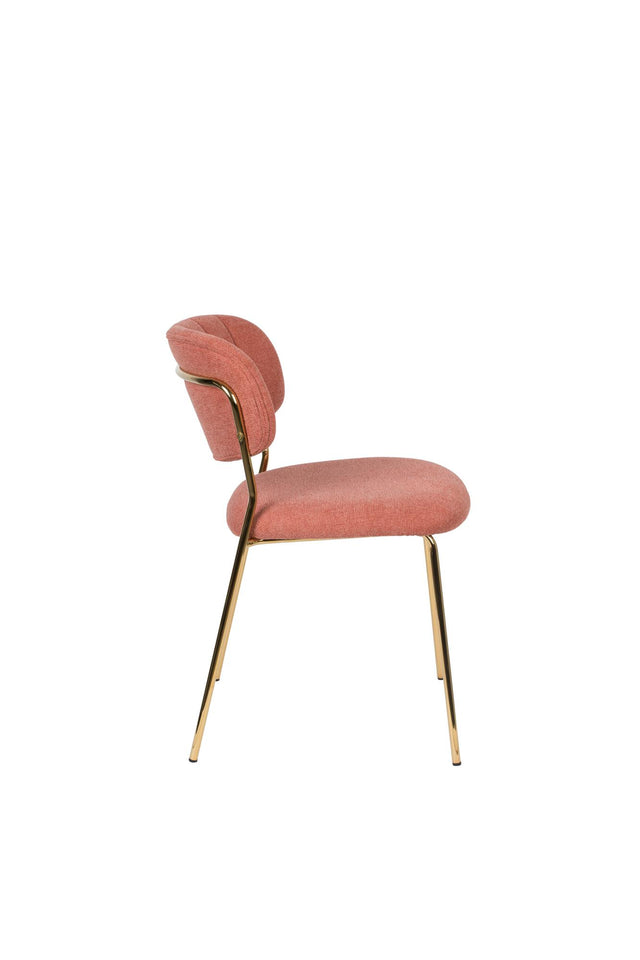 Zuiver-Jolien Gold/Pink 餐椅 -粉色