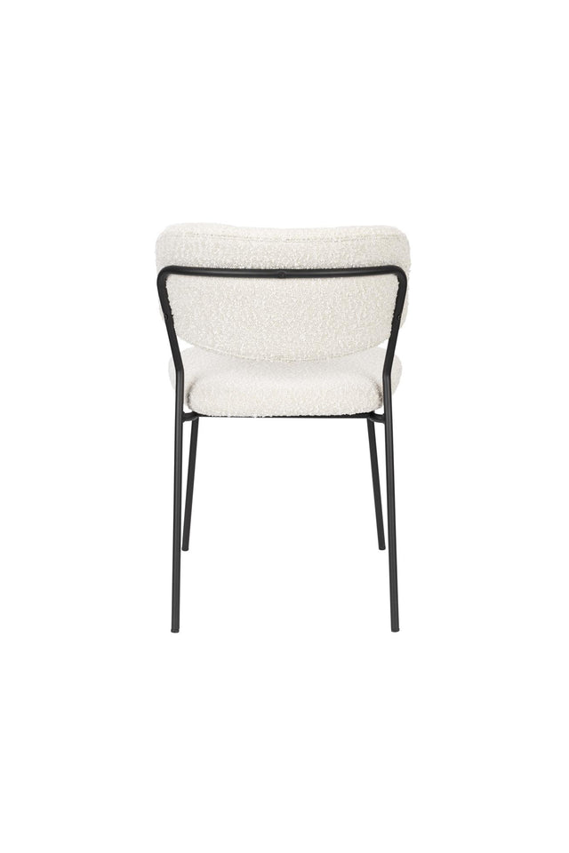 Zuiver-Jolien Black/White Bouclé 餐椅 -白色