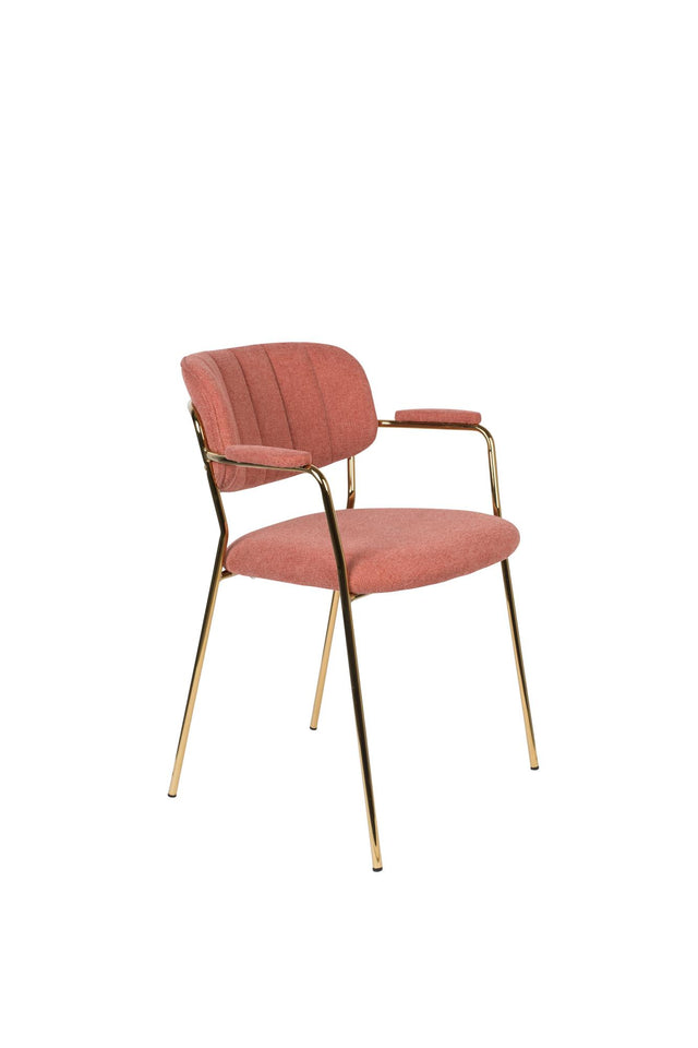 Zuiver-Jolien Gold/Pink 餐椅 -粉色