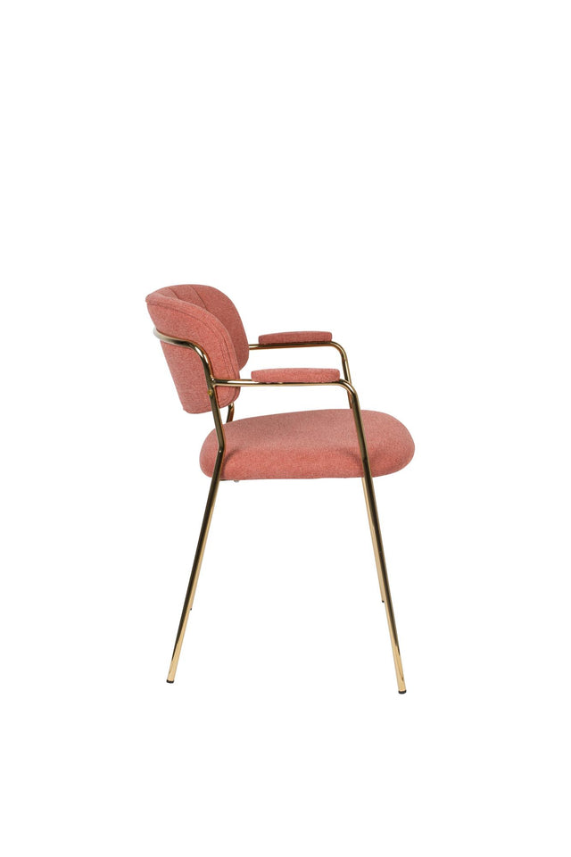 Zuiver-Jolien Gold/Pink 餐椅 -粉色