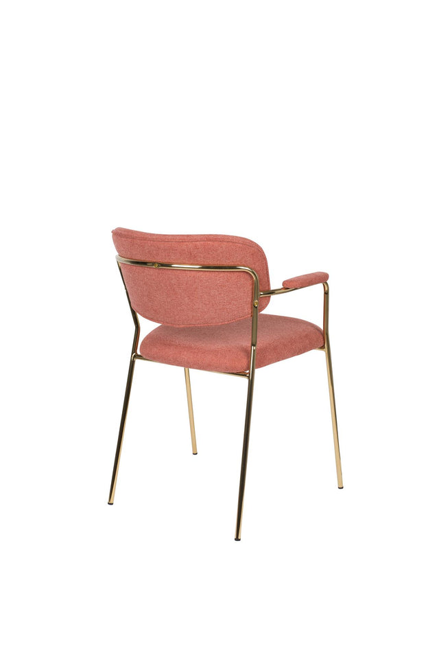 Zuiver-Jolien Gold/Pink 餐椅 -粉色