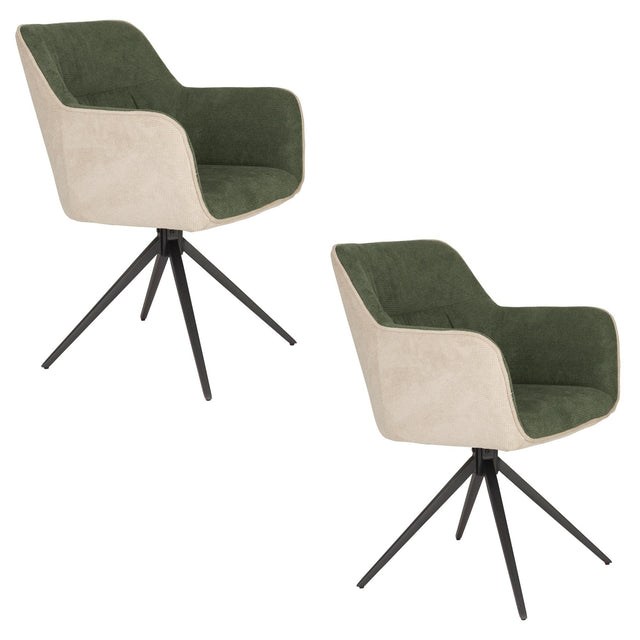 Zuiver-Daley Beige/Green 餐椅 -咖啡色