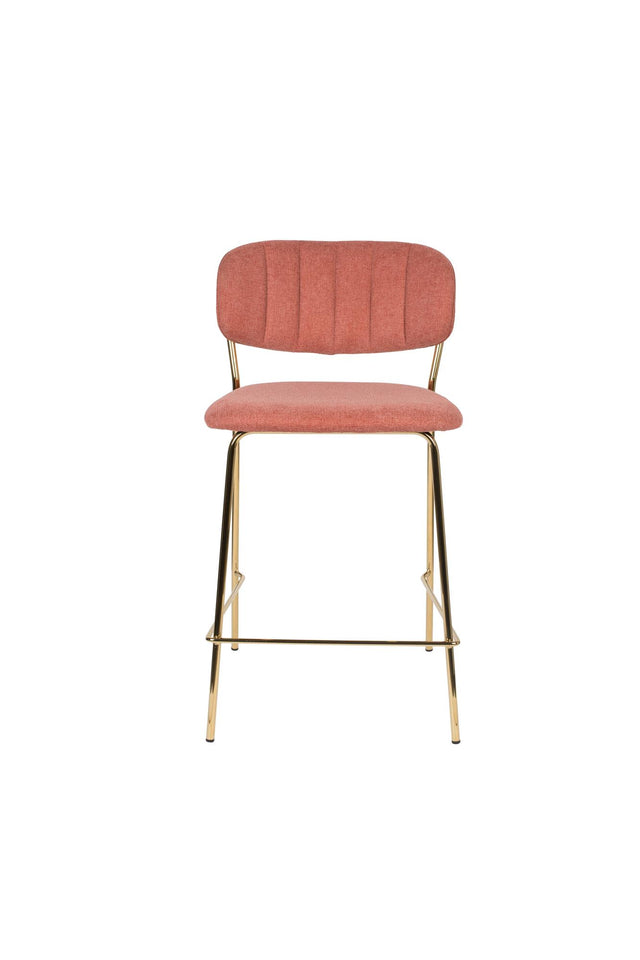 Zuiver-Jolien Gold/Pink 吧台椅 -粉色