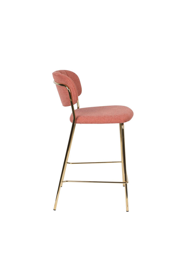 Zuiver-Jolien Gold/Pink 吧台椅 -粉色