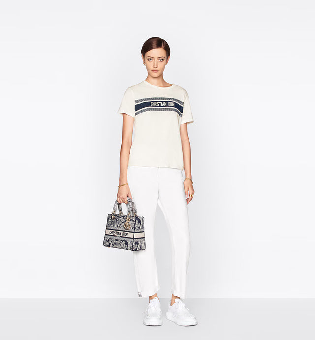 【現貨】Dior Lady D-lite 藍色 Toile de Jouy 刺繡黛妃包