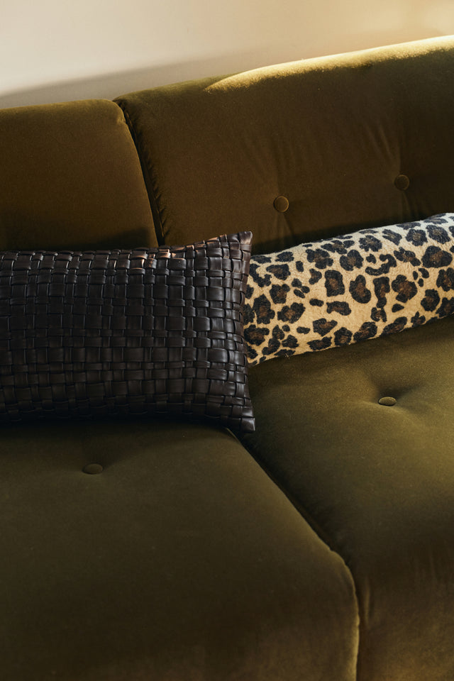 HKliving 抱枕|Woven cushion, chocolate brown (50x30cm)