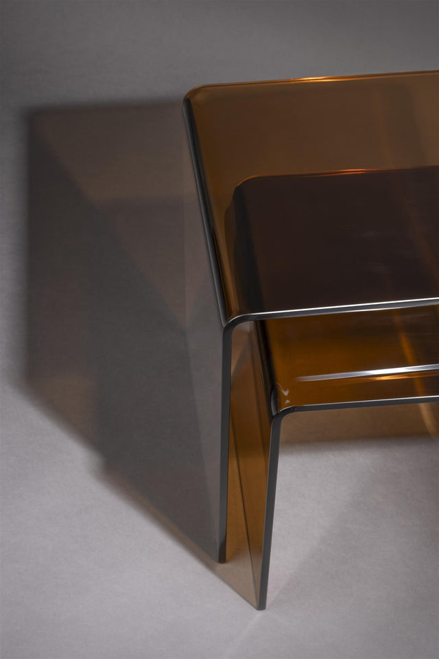 Dutchbone-Vetro邊桌二入組-咖啡色