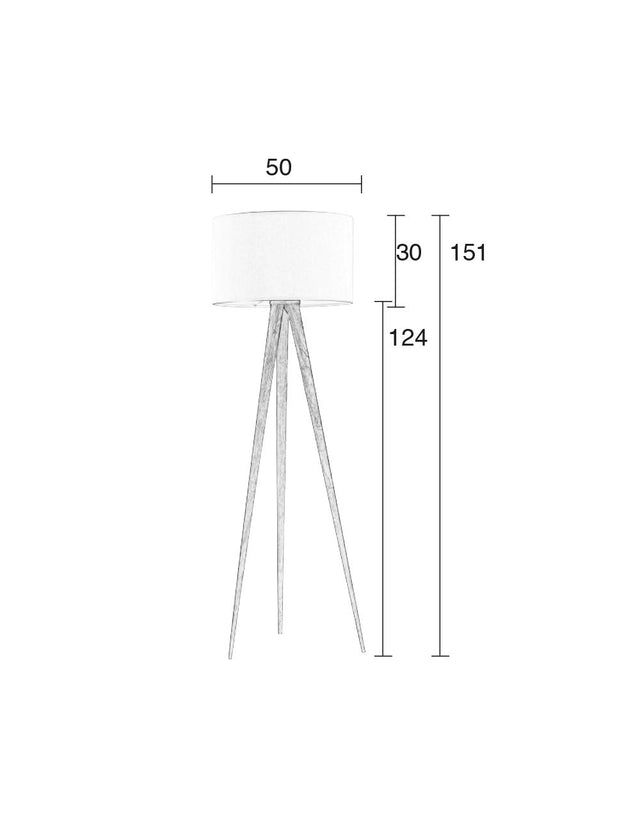 Zuiver-Tripod Wood 落地燈 -黑色