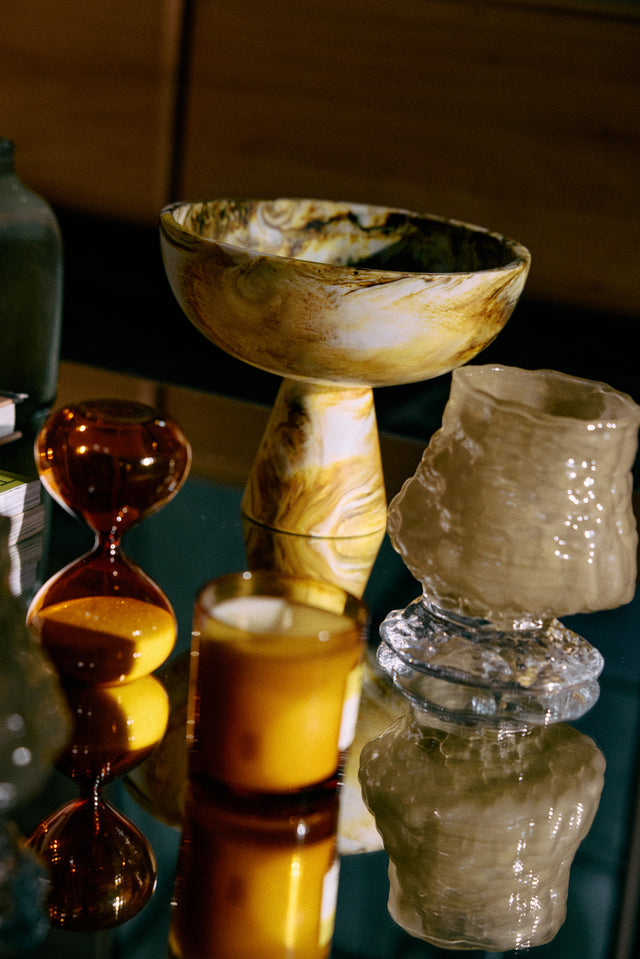 Hkliving-Marbled bowl on base