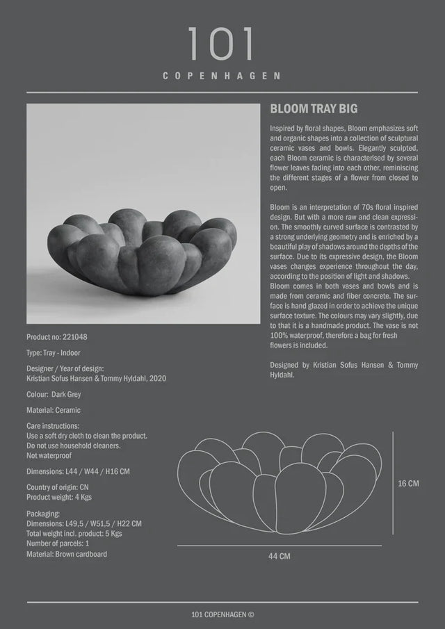 【在庫あり】101 Copenhagen-Bloom ボウル L - ダークグレー