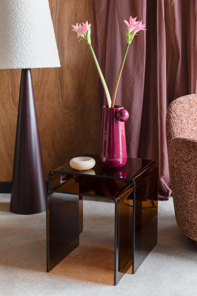 Dutchbone-Vetro邊桌二入組-咖啡色