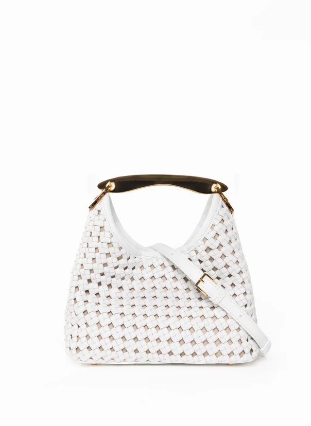 【現貨】ELLEME PARIS - 小號 Boomerang 編織皮革 白色