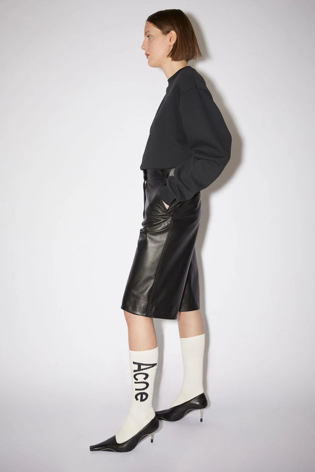 【現貨】ACNE STUDIOS 灰白色徽標長筒襪