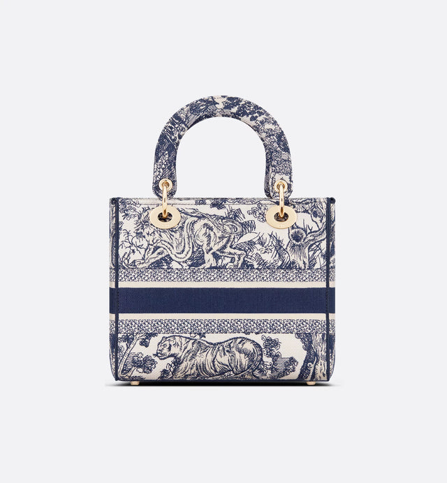 【現貨】Dior Lady D-lite 藍色 Toile de Jouy 刺繡黛妃包