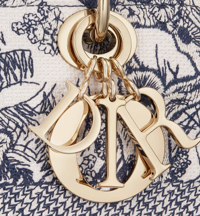 【現貨】Dior Lady D-lite 藍色 Toile de Jouy 刺繡黛妃包