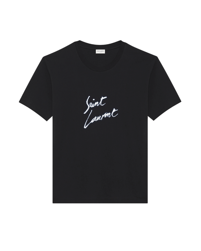 【現貨】Saint Laurent 草寫LOGO黑色短袖