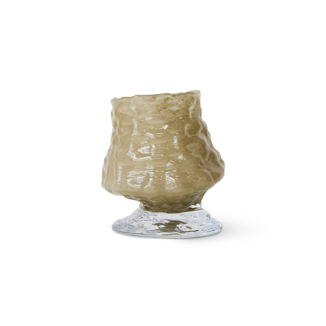 HKLIVING-Brut textured glass vase, sage