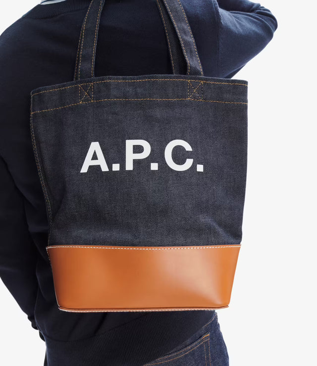 【現貨】A.P.C Axel Small tote bag 丹寧拚原色牛皮 托特包