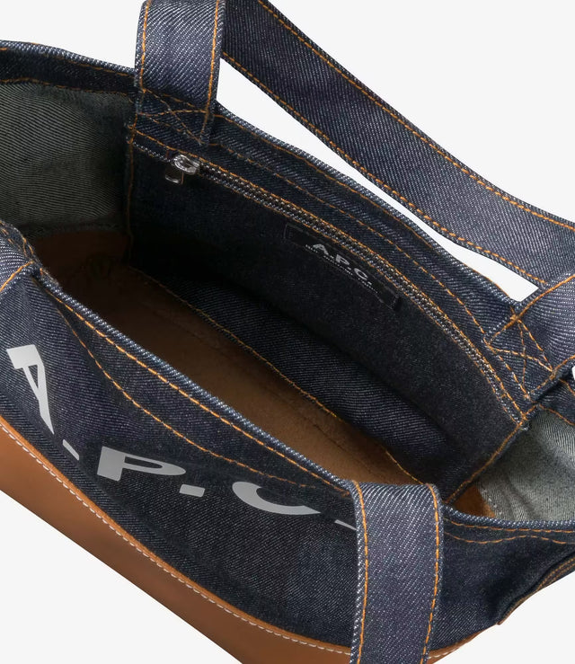【現貨】A.P.C Axel Small tote bag 丹寧拚原色牛皮 托特包