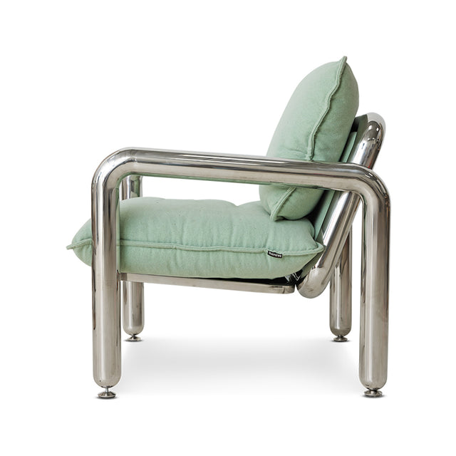 HKliving 扶手椅|Chrome lounge armchair, canvas mint