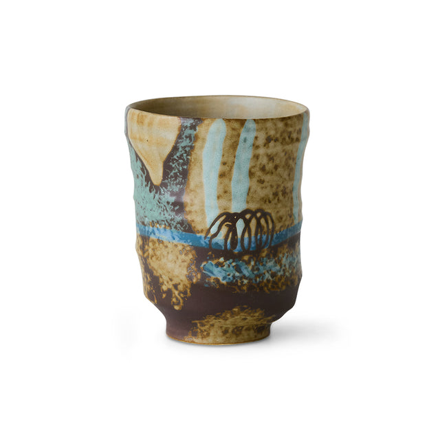 HKliving Artist ceramics: coffee mug scratched