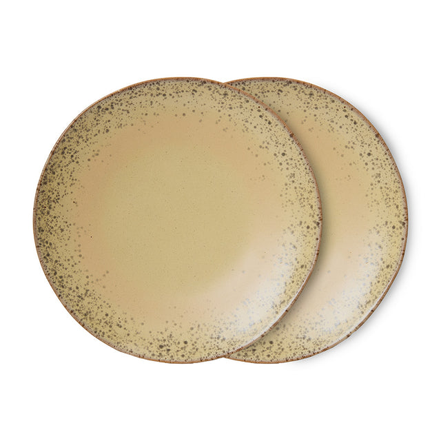HKliving 70s ceramics: dinner plates (set of 2) grit