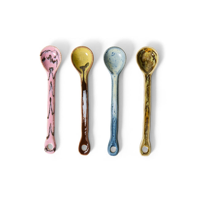 HKliving 刀叉匙|70s ceramics: spoons M, sketch (set of 4)