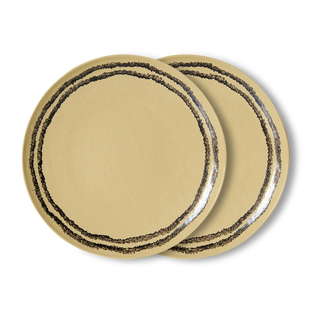 HKliving 70s ceramics: dinner plate (set of 2) vanilla
