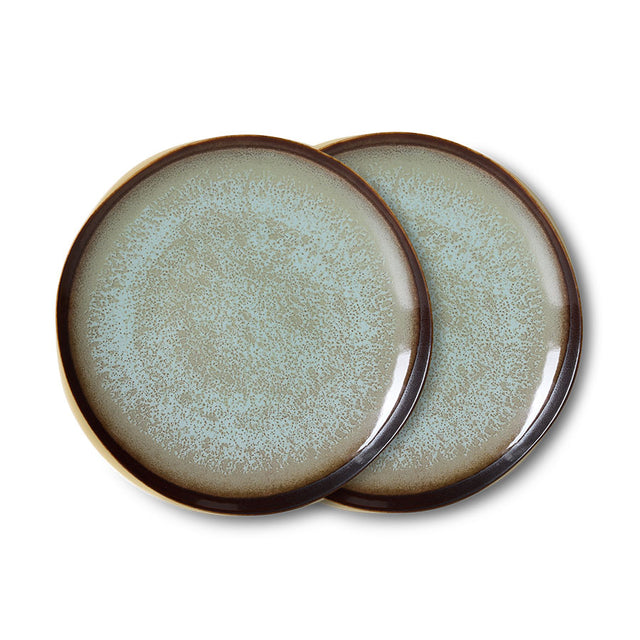 HKliving 70s ceramics: side plate (set of 2) contrast
