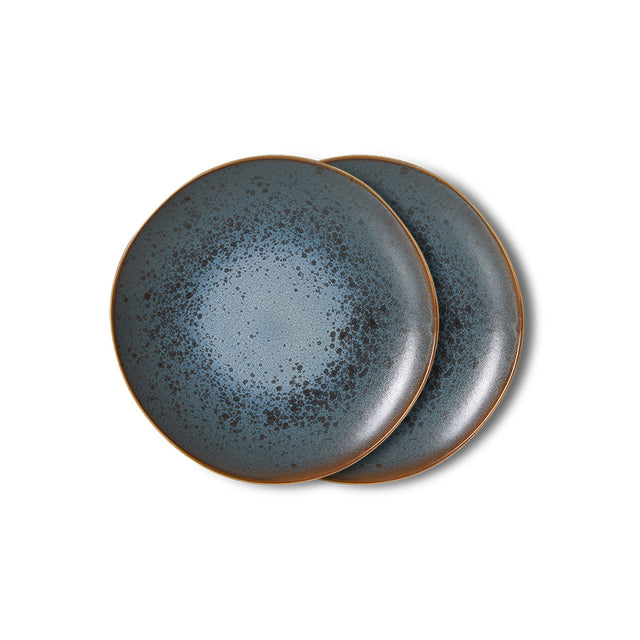 HKliving 70s ceramics: dessert plate (set of 2) mineral
