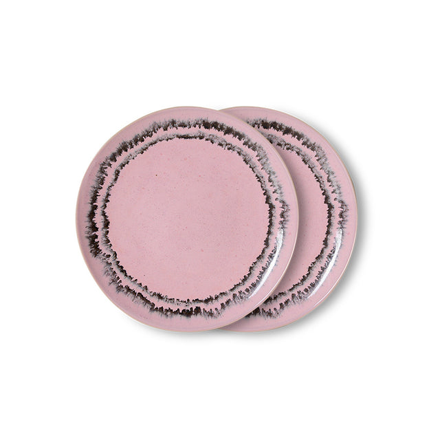 HKliving 70s ceramics: dessert plate (set of 2) bubble