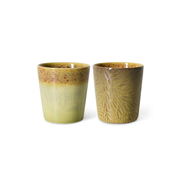 HKliving 70s ceramics: Van Gogh coffee mugs (set of 2) sunflowers
