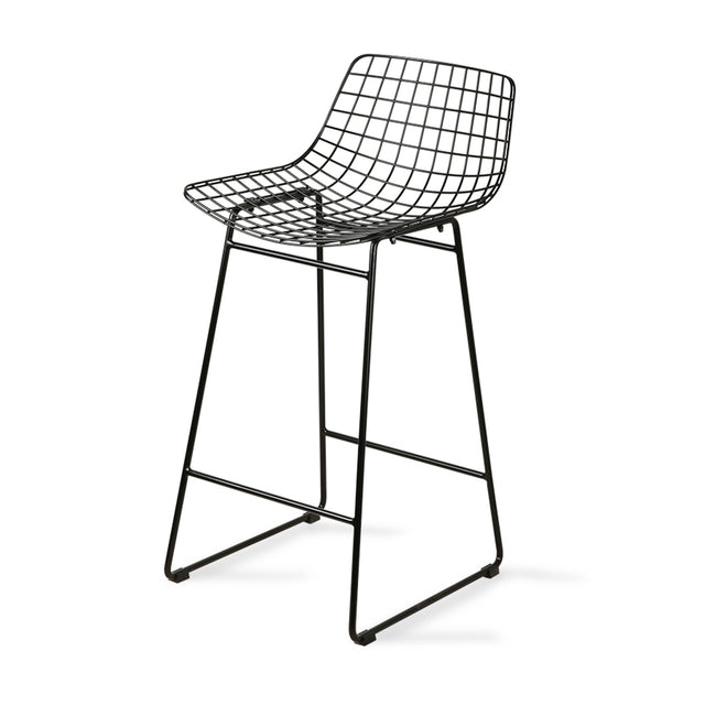 HKliving 凳|Wire bar stool black