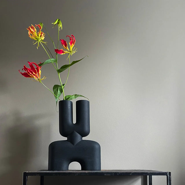 【متوفر في المخزون】 101 Copenhagen - مزهرية كوبرا، متوسطة - أسود